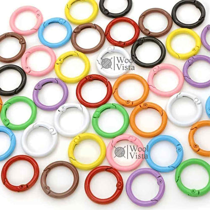 BRIGHT METAL O-RING SPRING KEYCHAIN HOOK – 24MM ROUND OPENABLE BUCKLE KEY RING, ZINC ALLOY KEYCHAIN COMPONENT FOR DIY CRAFTS & ACCESSORIES