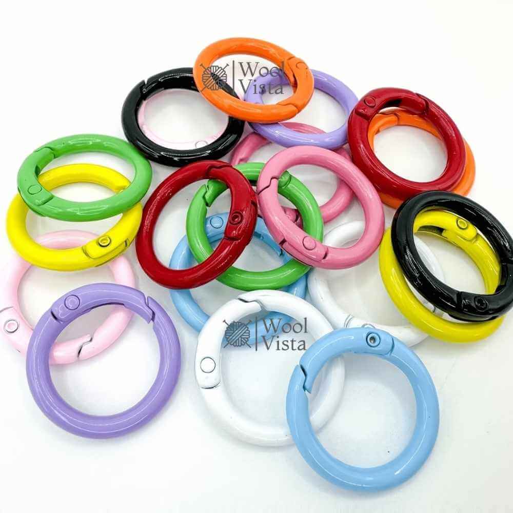 BRIGHT METAL O-RING SPRING KEYCHAIN HOOK – 24MM ROUND OPENABLE BUCKLE KEY RING, ZINC ALLOY KEYCHAIN COMPONENT FOR DIY CRAFTS & ACCESSORIES