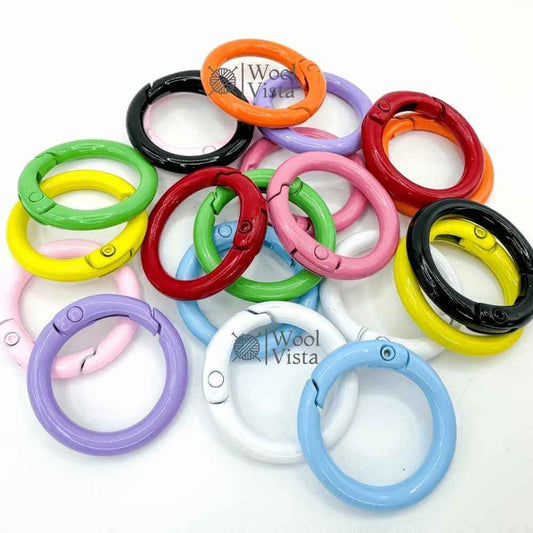 BRIGHT METAL O-RING SPRING KEYCHAIN HOOK – 24MM ROUND OPENABLE BUCKLE KEY RING, ZINC ALLOY KEYCHAIN COMPONENT FOR DIY CRAFTS & ACCESSORIES