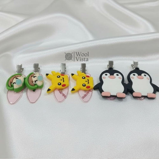 CARTOON CHARACTER HAIR CLIPS SET – 6PCS CUTE PIKACHU, PENGUIN & ANIMAL DESIGNS FOR KIDS