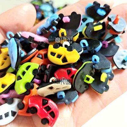 CAR WOODEN BUTTONS (10 PCS) – MULTIPURPOSE CRAFT SUPPLIES FOR KIDS DIY, SCRAPBOOKS, CLOTHING & ACCESSORIES