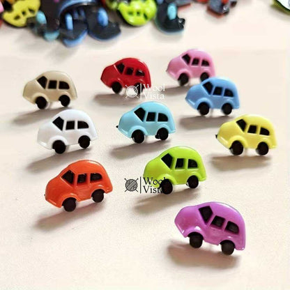 CAR WOODEN BUTTONS (10 PCS) – MULTIPURPOSE CRAFT SUPPLIES FOR KIDS DIY, SCRAPBOOKS, CLOTHING & ACCESSORIES