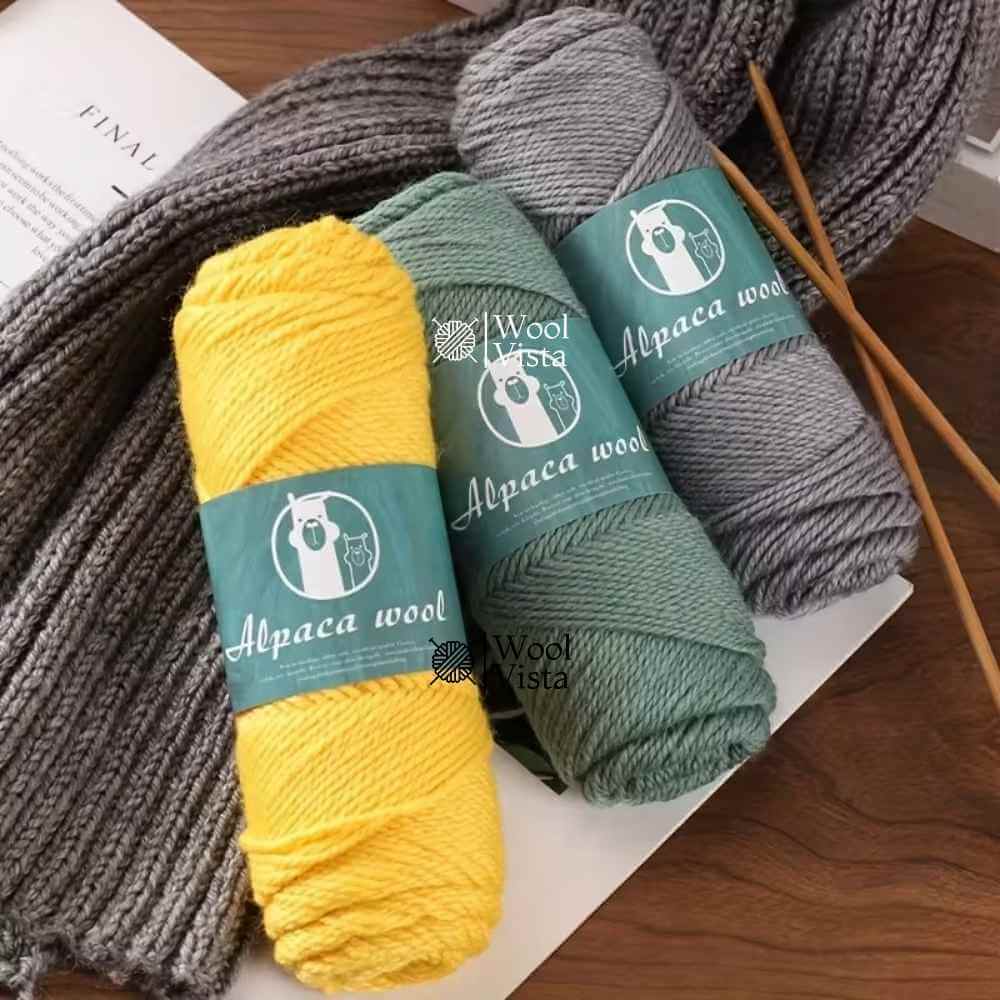 COARSE ALPACA WOOL YARN - IMPORTED YARN BALL (95% ALPACA, 5% POLYESTER)