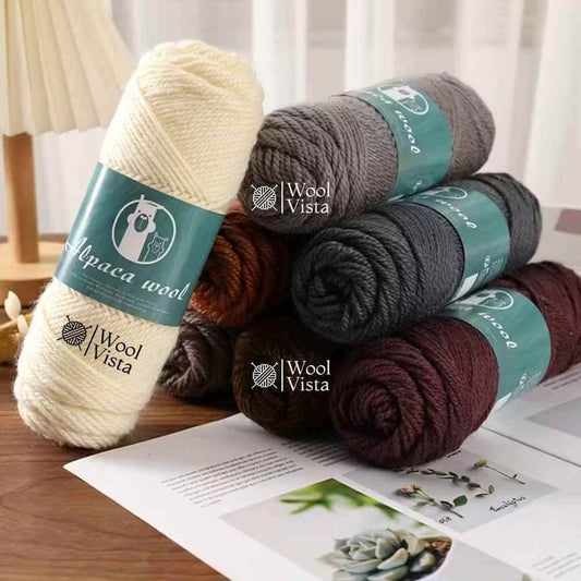 COARSE ALPACA WOOL YARN - IMPORTED YARN BALL (95% ALPACA, 5% POLYESTER)
