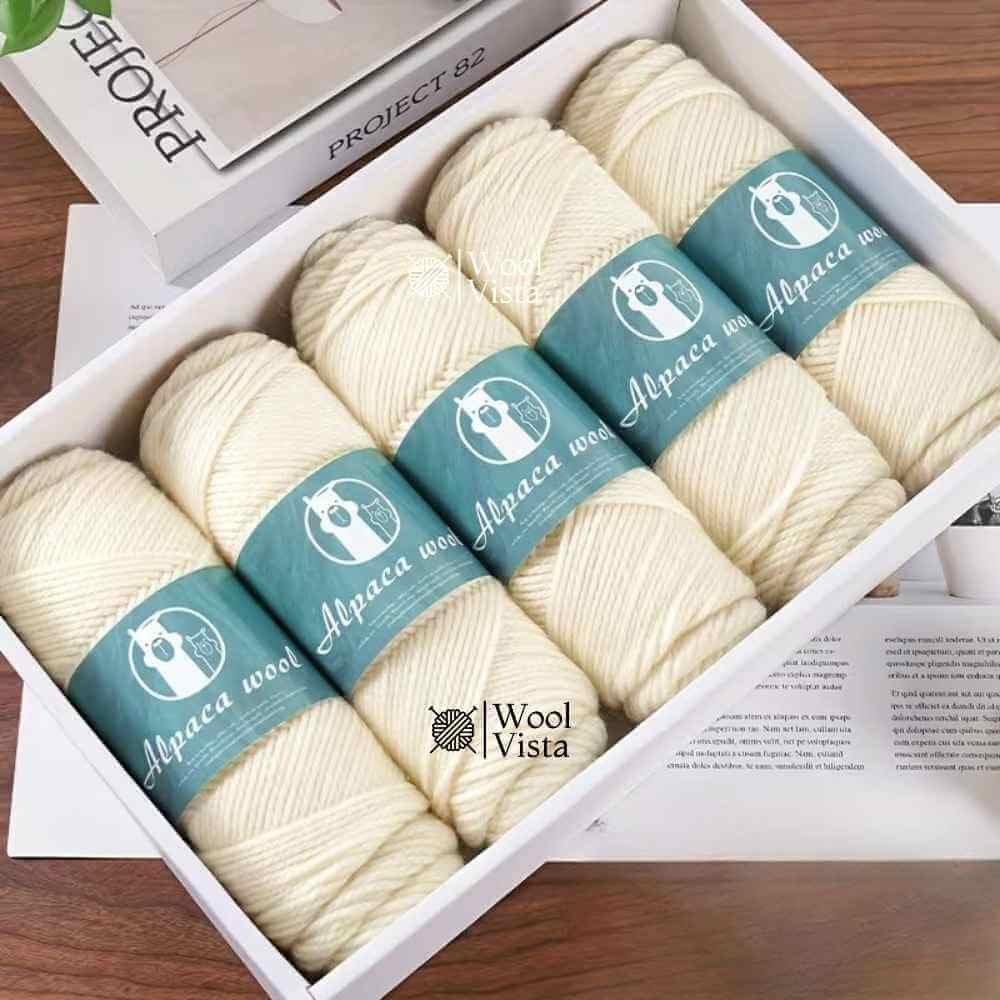 COARSE ALPACA WOOL YARN - IMPORTED YARN BALL (95% ALPACA, 5% POLYESTER)
