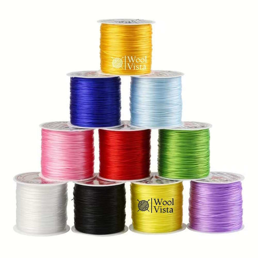 COLORFUL ELASTIC RUBBER STRING – STRETCH CORD FOR DIY BRACELETS, NECKLACES & JEWELRY MAKING 50 METERS ROLL