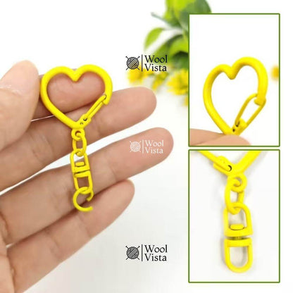 COLORFUL HEART-SHAPED KEYCHAIN MAKING SET – DIY ACCESSORY SUPPLIES (5 KEYCHAINS)