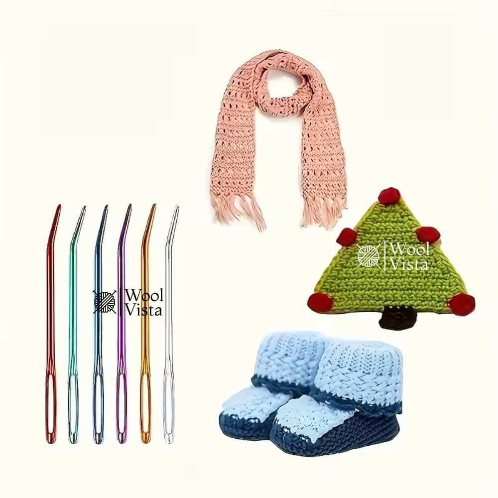 COLORFUL LARGE EYE YARN & TAPESTRY NEEDLES SET (6PCS) – HAND SEWING, KNITTING & CROCHET NEEDLES