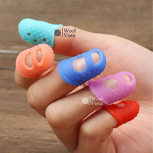 COLORFUL SILICONE THIMBLE SET – BREATHABLE FINGER PROTECTORS FOR SEWING, QUILTING & DIY CRAFTS (5 PCS)