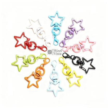 COLORFUL STAR KEYCHAINS WITH HANGING CHAINS – DIY COMBINABLE BAG CHARM ...