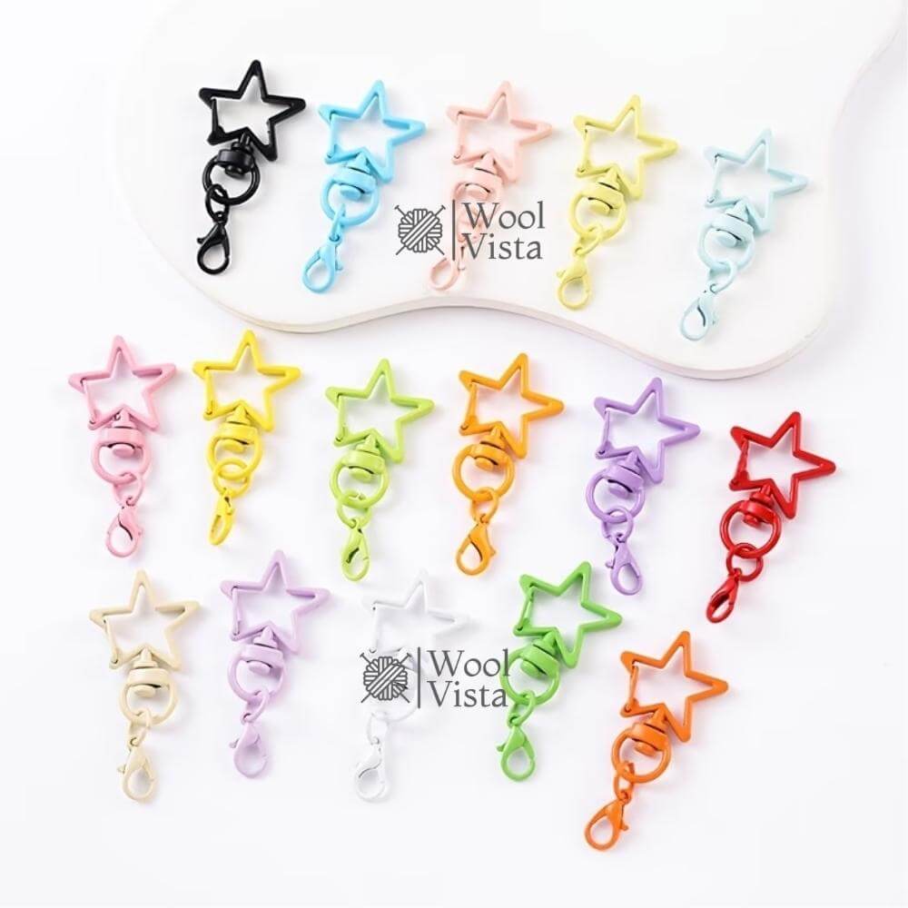 COLORFUL STAR KEYCHAINS WITH HANGING CHAINS – DIY COMBINABLE BAG CHARM ...