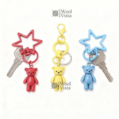 COLORFUL STAR KEYCHAINS WITH HANGING CHAINS – DIY COMBINABLE BAG CHARM ...