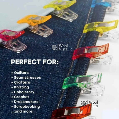 COLORFUL PLASTIC SEWING CLIPS – (10 PIECE) FOR FABRIC HOLDING & DIY SEWING PROJECTS