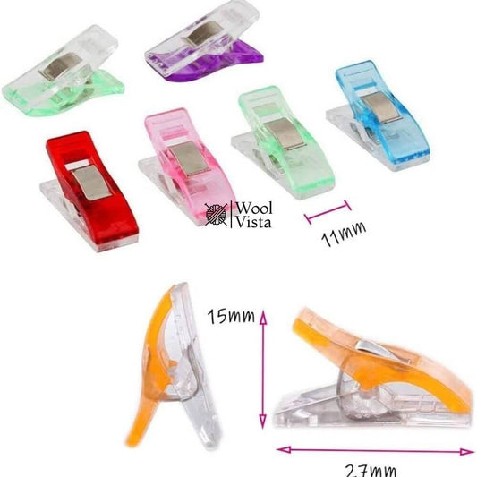 COLORFUL PLASTIC SEWING CLIPS – (10 PIECE) FOR FABRIC HOLDING & DIY SEWING PROJECTS