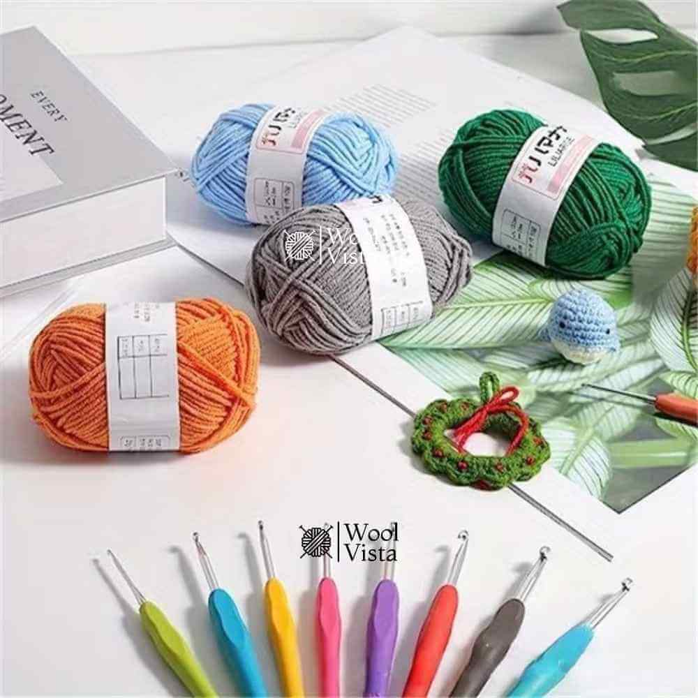 COMPLETE YARN CROCHET KIT WITH ERGONOMIC SOFT GRIP HOOKS – BEGINNER & PROFESSIONAL CROCHET SET (95 PCS)