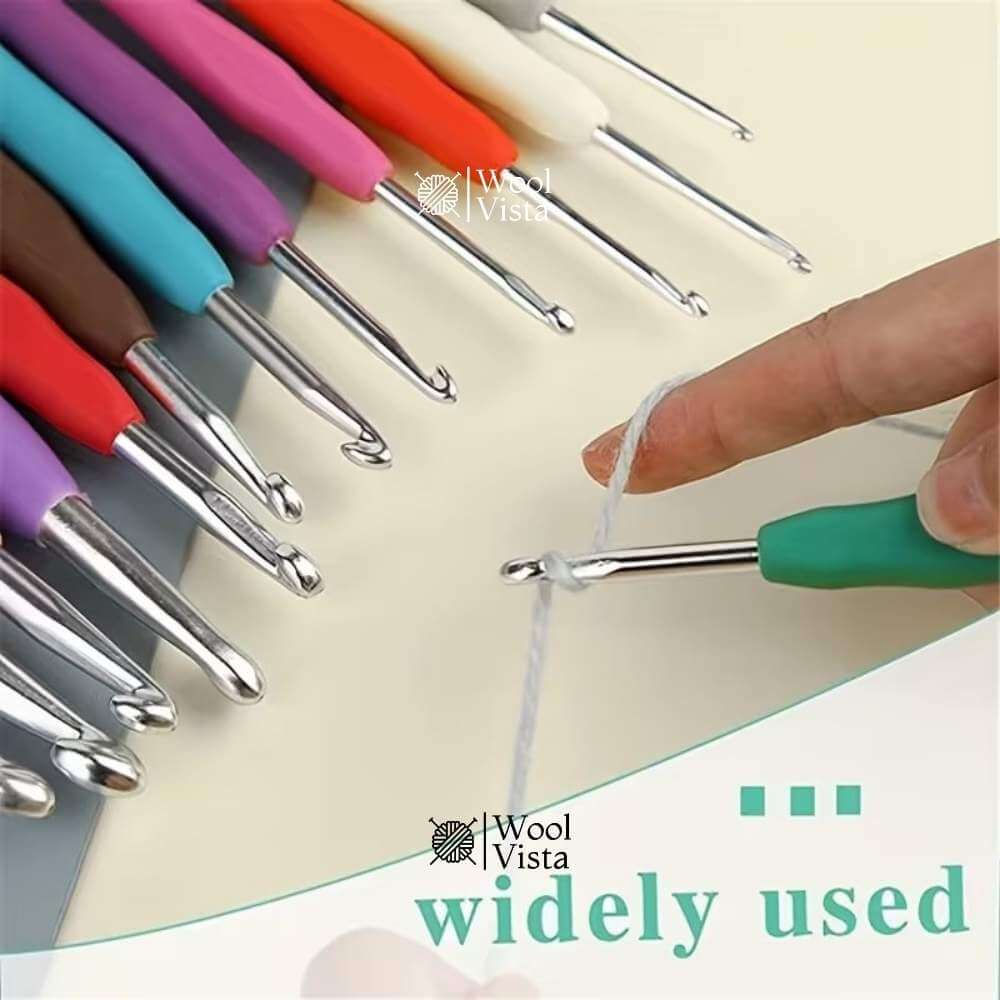 COMPLETE YARN CROCHET KIT WITH ERGONOMIC SOFT GRIP HOOKS – BEGINNER & PROFESSIONAL CROCHET SET (95 PCS)