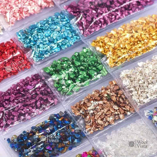 CRUSHED GLASS 200G PACK – AVAILABLE IN MULTIPLE COLORS FOR RESIN ART, DECORATION & CRAFT PROJECTS