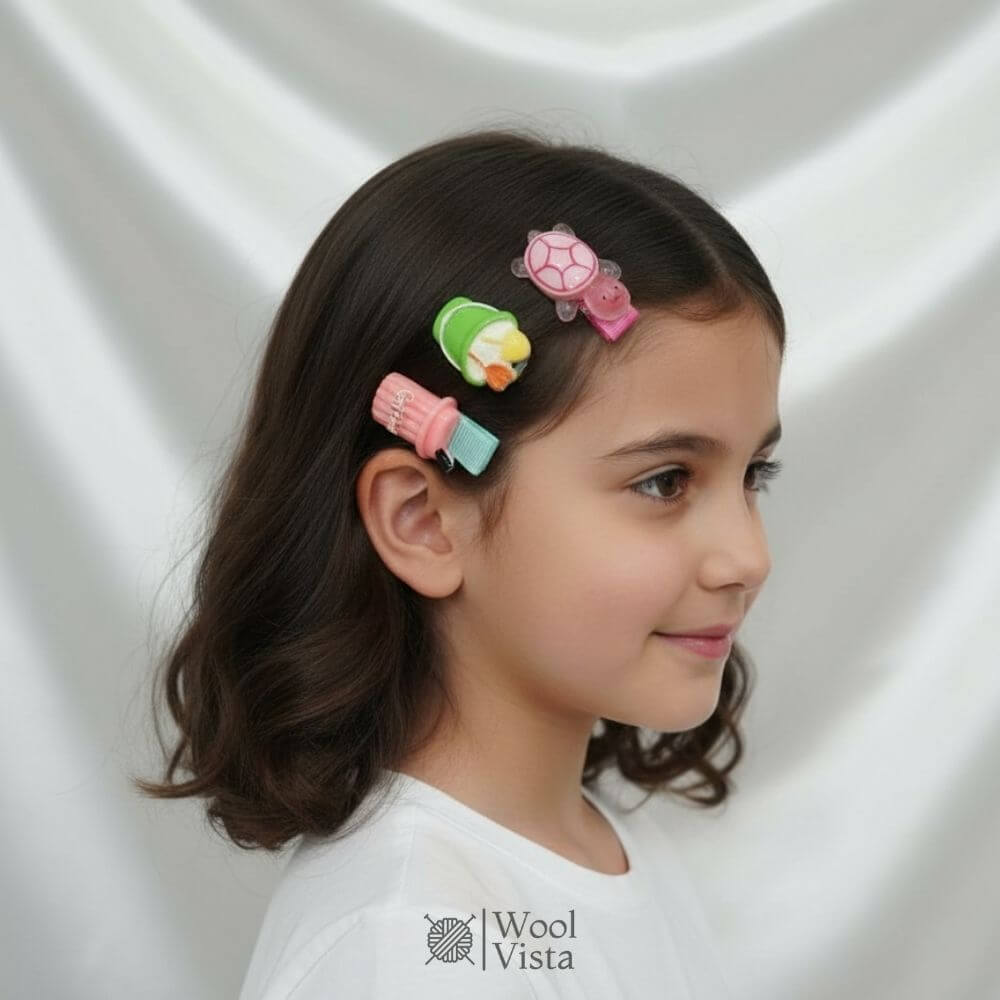 CUTE CARTOON HAIR CLIPS SET – 12PCS FUN & COLORFUL DESIGNS FOR KIDS