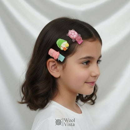 CUTE CARTOON HAIR CLIPS SET – 12PCS FUN & COLORFUL DESIGNS FOR KIDS