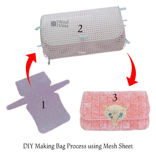 PLASTIC MESH SHEET FOR CHENILLE DIY BAGS ACCESSORIES KNIT HELPER