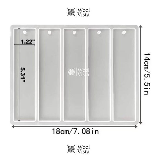 DIY HANDMADE RECTANGULAR RESIN BOOKMARK MOLD – WITH COLORFUL TASSELS & DRIED FLOWER DESIGN