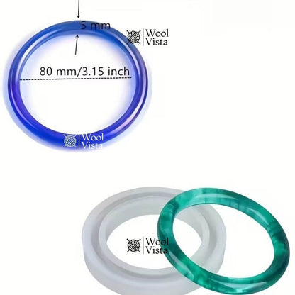 DIY RESIN BRACELET MAKING MOLDS – ROUND SILICONE MOLDS IN 4 SIZES FOR EPOXY RESIN JEWELRY CRAFTS (4 PCS)