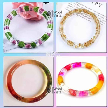 DIY RESIN BRACELET MAKING MOLDS – ROUND SILICONE MOLDS IN 4 SIZES FOR EPOXY RESIN JEWELRY CRAFTS (4 PCS)