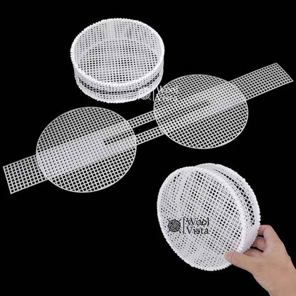 DIY ROUND ZIPPER WALLET KNITTING KIT 18CM – 3PCS WHITE PLASTIC MESH SHEETS FOR BAG LINING & STRUCTURE, FOR HANDMADE CROCHET WALLETS, CROSSBODY BAGS & DIY GIFTS