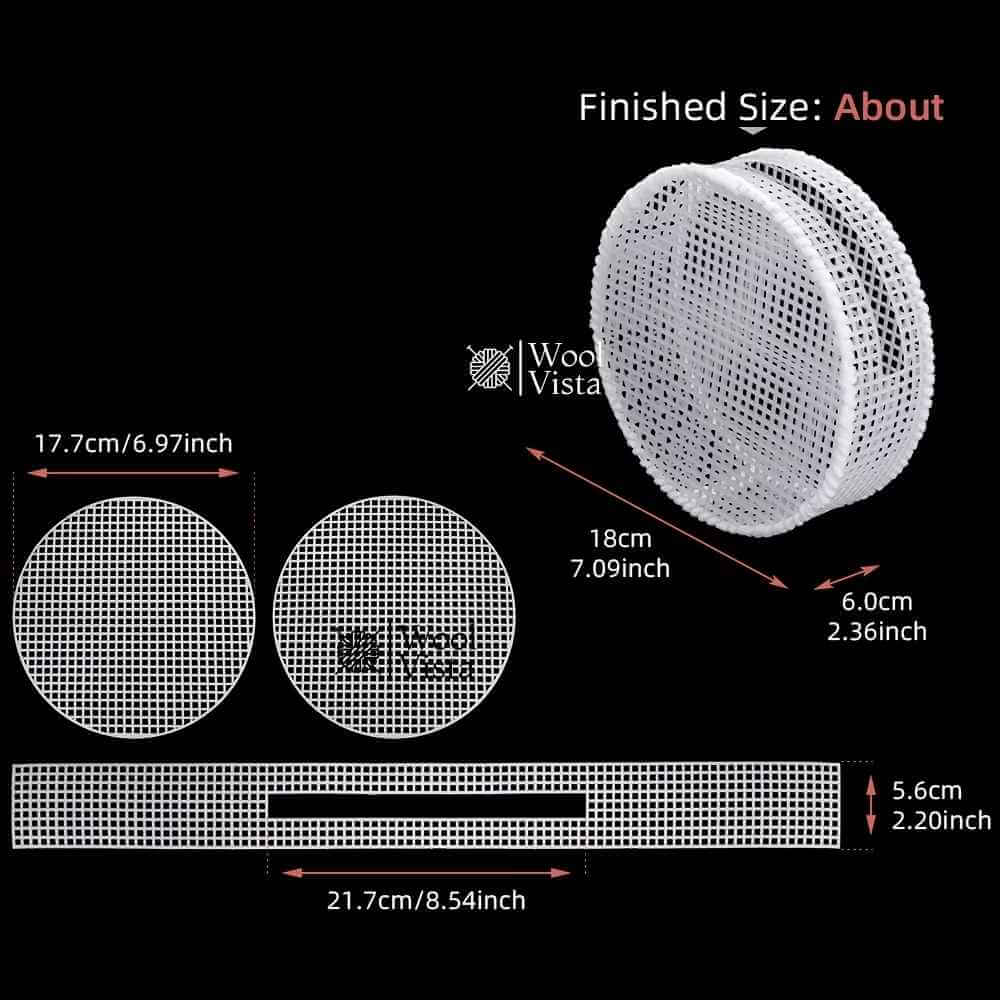 DIY ROUND ZIPPER WALLET KNITTING KIT 18CM – 3PCS WHITE PLASTIC MESH SHEETS FOR BAG LINING & STRUCTURE, FOR HANDMADE CROCHET WALLETS, CROSSBODY BAGS & DIY GIFTS
