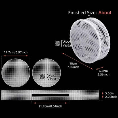 DIY ROUND ZIPPER WALLET KNITTING KIT 18CM – 3PCS WHITE PLASTIC MESH SHEETS FOR BAG LINING & STRUCTURE, FOR HANDMADE CROCHET WALLETS, CROSSBODY BAGS & DIY GIFTS