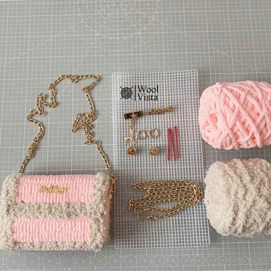 DIY HANDMADE BAG KIT – PLASTIC MESH, YARN AND ALL ESSENTIAL ACCESSORIES