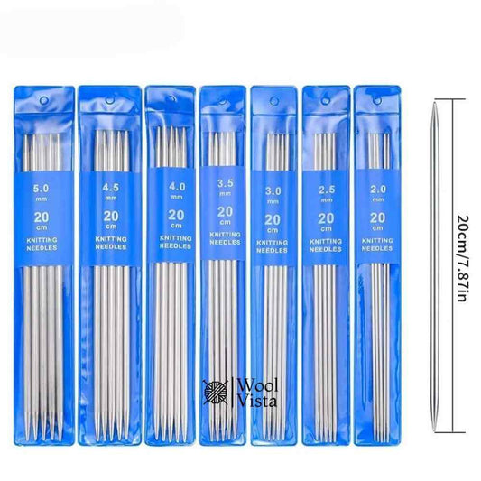 DOUBLE POINTED STRAIGHT KNITTING NEEDLES SET - (PACK OF 5)