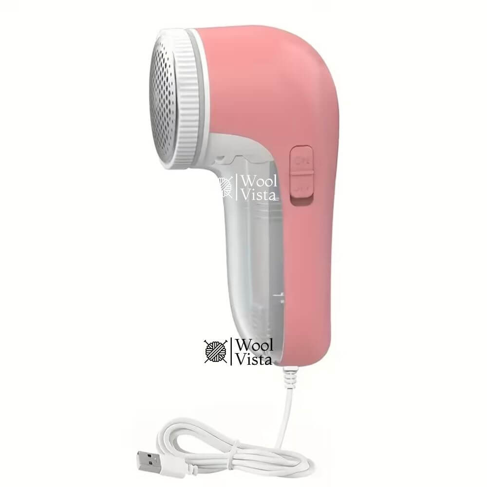 ELECTRIC FABRIC SHAVER PINK – USB POWERED CLOTHES LINT REMOVER WITH REPLACEABLE STAINLESS STEEL BLADES FOR SWEATERS, SOFAS & GARMENTS