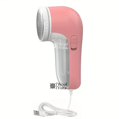 ELECTRIC FABRIC SHAVER PINK – USB POWERED CLOTHES LINT REMOVER WITH REPLACEABLE STAINLESS STEEL BLADES FOR SWEATERS, SOFAS & GARMENTS