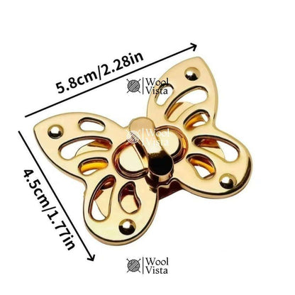 ELEGANT GOLDEN BUTTERFLY HANDBAG CLASP – LARGE ZINC ALLOY KNOT BUCKLE FOR DIY BAGS, WALLETS & BACKPACKS