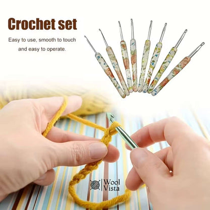 ERGONOMIC CROCHET HOOK SET 2.5MM–6MM – MULTICOLOR SOFT GRIP NEEDLES (8 PCS)