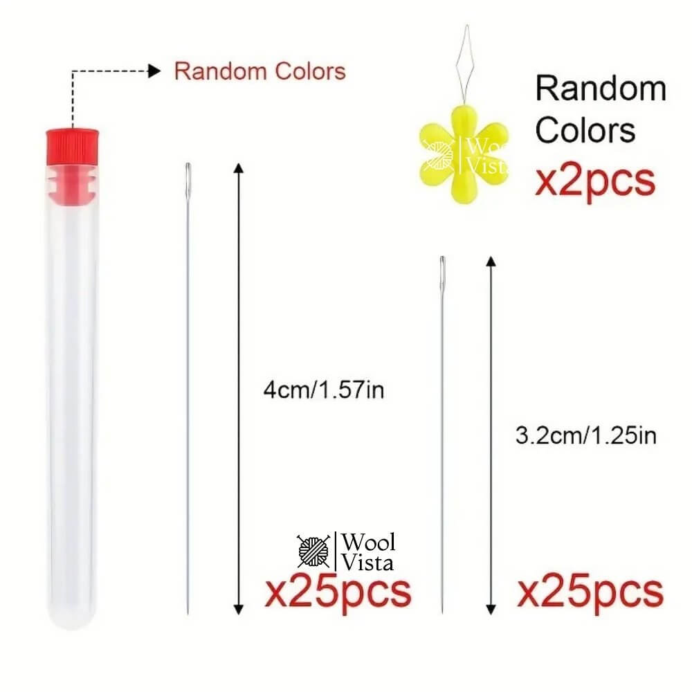 EXTRA FINE STEEL BEADING NEEDLES WITH THREADERS – 50 NEEDLES FOR EMBROIDERY & JEWELRY MAKING