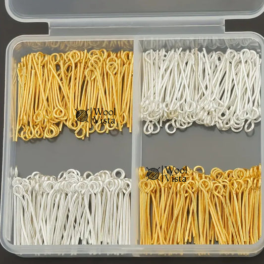 EYE NAILS (100 PCS, 2CM × 0.3CM) – METAL SCREW EYE PINS FOR DIY JEWELRY MAKING, NECKLACES & BRACELET BEADING SUPPLIES