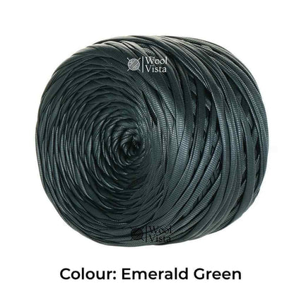 200G FAUX LEATHER T-SHIRT YARN – 60M SOFT WOVEN RIBBON YARN FOR CROCHET BAGS, KNITTING & HOME DECOR