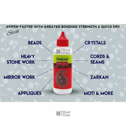 FABRIC GLUE 80ML – FEVICRYL GLUE FOR FABRIC, SEQUINS, LACE, RIBBON & MIRRORS