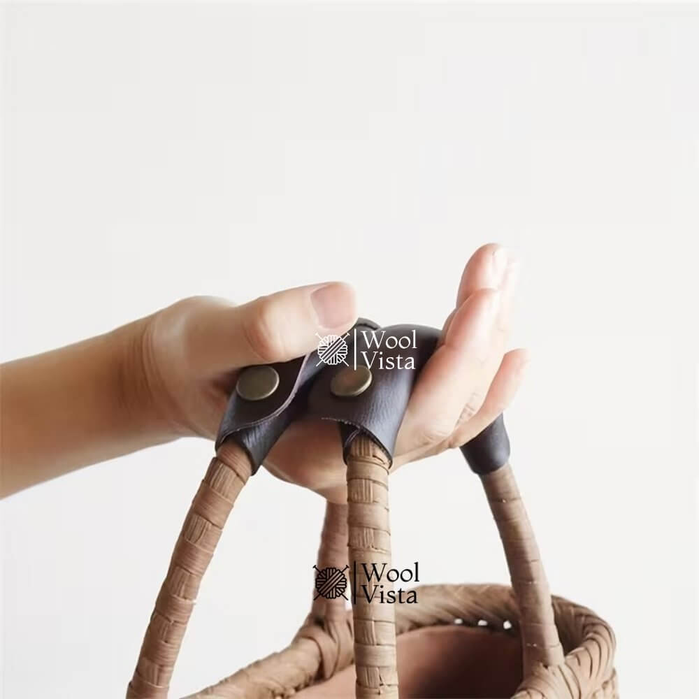 FAUX LEATHER HANDBAG HANDLE COVERS (SET OF 2) – SLIP-RESISTANT REMOVABLE HANDLE PROTECTORS WITH SAFETY SNAPS