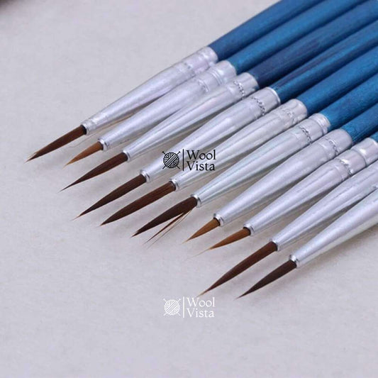 FINE DETAIL PAINT BRUSH SET – 12 MINIATURE BRUSHES FOR ACRYLIC, WATERCOLOR & DETAIL ART