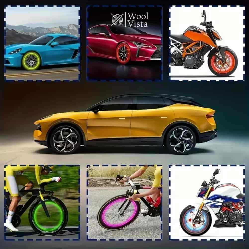 FLUORESCENT SKULL TIRE VALVE CAPS – LUMINOUS CAR, MOTORCYCLE, TRUCK & BICYCLE WHEEL VALVE COVERS | FASHION GLOW-IN-THE-DARK DESIGN