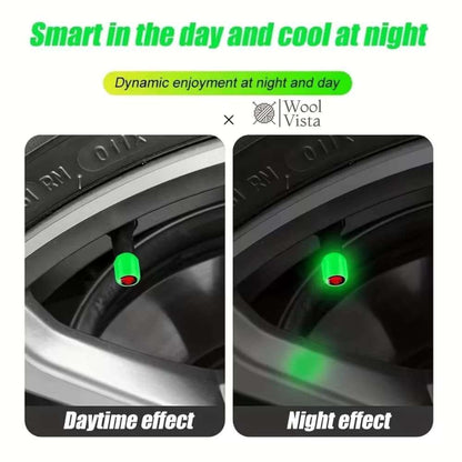 FLUORESCENT SKULL TIRE VALVE CAPS – LUMINOUS CAR, MOTORCYCLE, TRUCK & BICYCLE WHEEL VALVE COVERS | FASHION GLOW-IN-THE-DARK DESIGN