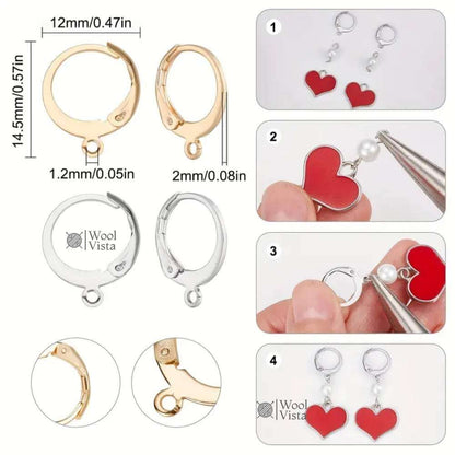 FRENCH FASHION METAL EARRING HOOKS – DIY JEWELRY MAKING SUPPLIES IN STAINLESS STEEL, BOHEMIAN STYLE