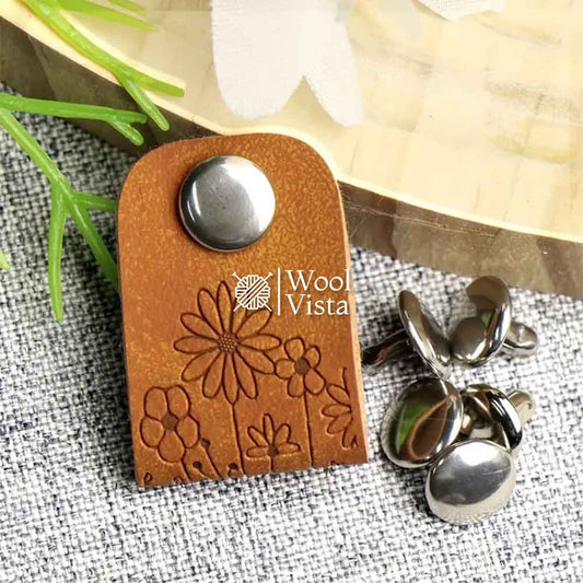 FAUX LEATHER FLORAL TAGS - PACK OF 10