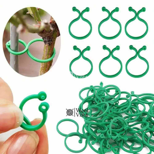GARDEN PLANT SUPPORT CLIPS – GREEN PLASTIC CLIPS FOR CLIMBING PLANTS, TOMATOES & VEGETABLE VINES (20 PIECES)