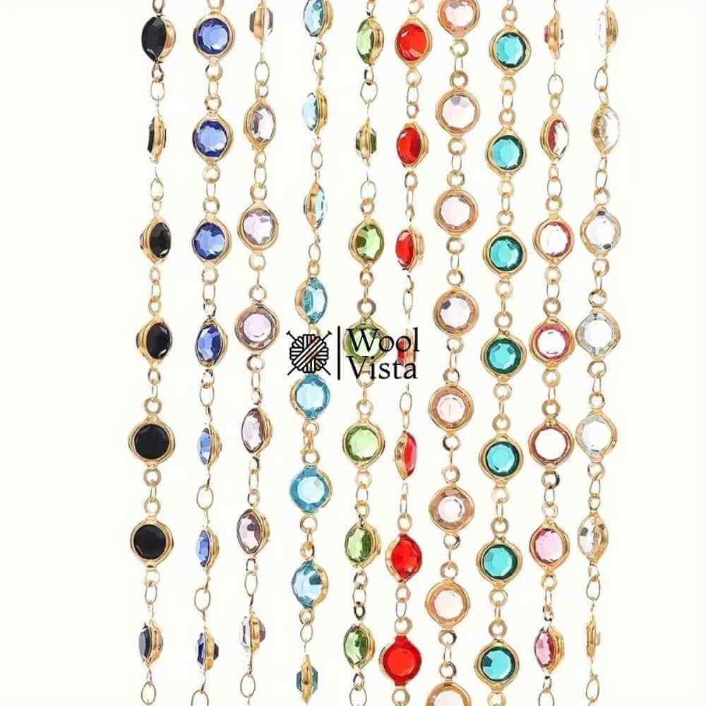 GLASS CRYSTAL BEAD COPPER CHAIN – FOR DIY NECKLACE, BRACELET & JEWELRY MAKING