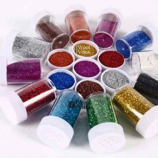 GLITTER BOTTLES SET – 12 PCS HOLOGRAPHIC GLITTER FOR ART, CRAFT & RESIN DECORATION