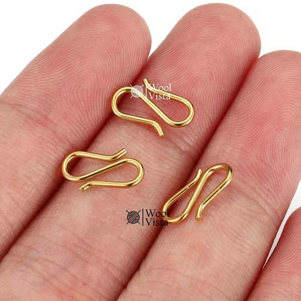 GOLDEN STAINLESS STEEL S-SHAPED CLASPS (20 PCS)– JEWELRY FINDINGS FOR BRACELETS, NECKLACES & DIY CRAFT MAKING